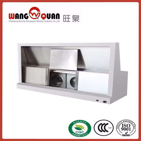 Cuisinière à fumée en acier inoxydable à montage mural pour cuisine de restaurant commercial personnalisé/hotte d'échappement